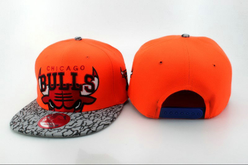 Chicago Bulls Orange Snapback Hat QH